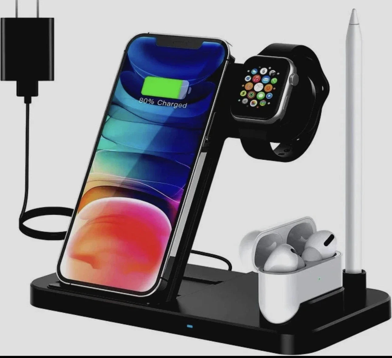 VibeWatt™ bezdrátová nabíjecí stanice 4v1