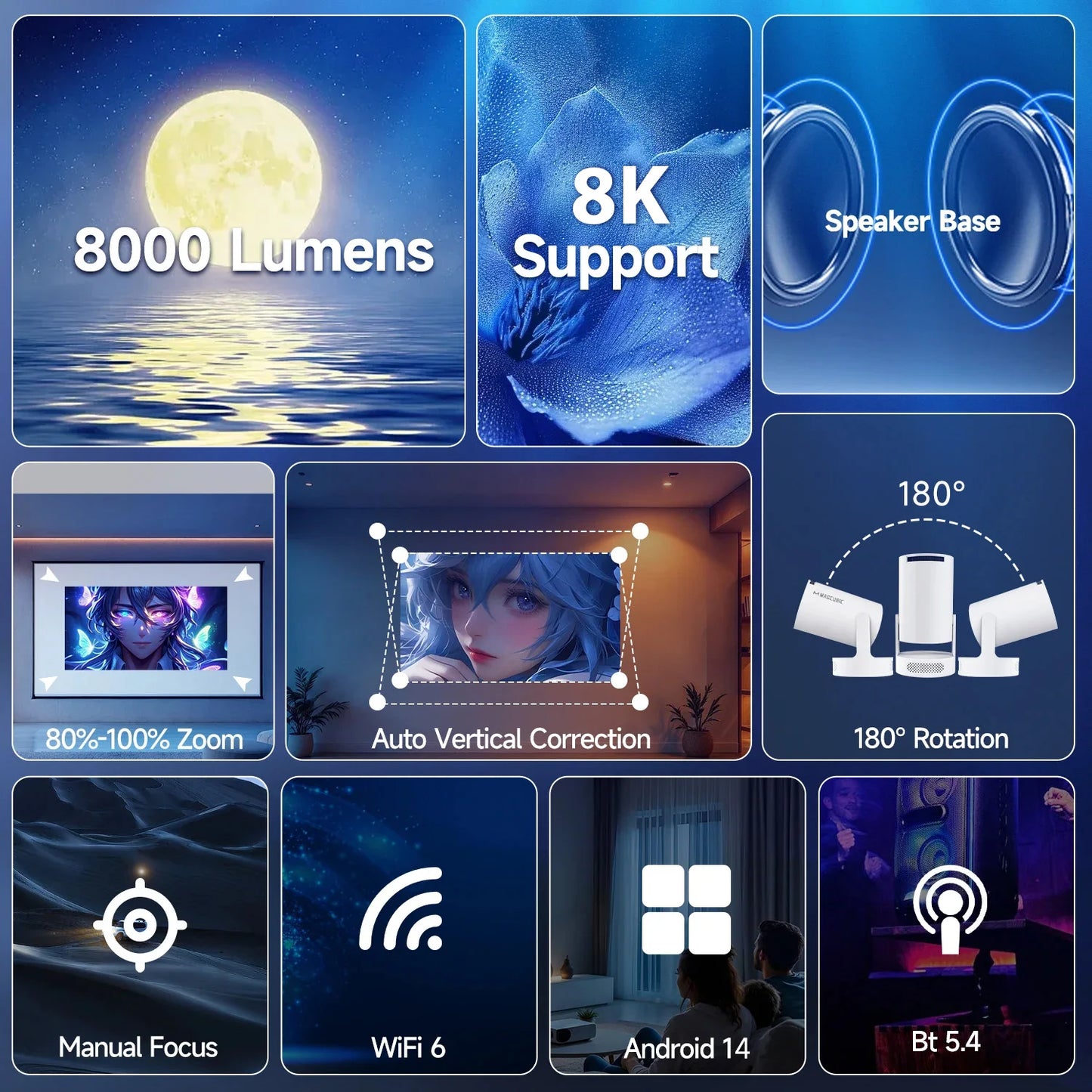 VibeWatt™ Přenosný Smart LED Projektor HY300 Pro