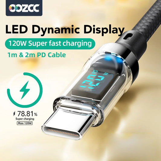 VibeWatt™ Premium LED Display USB-C Kabel (100W/120W)