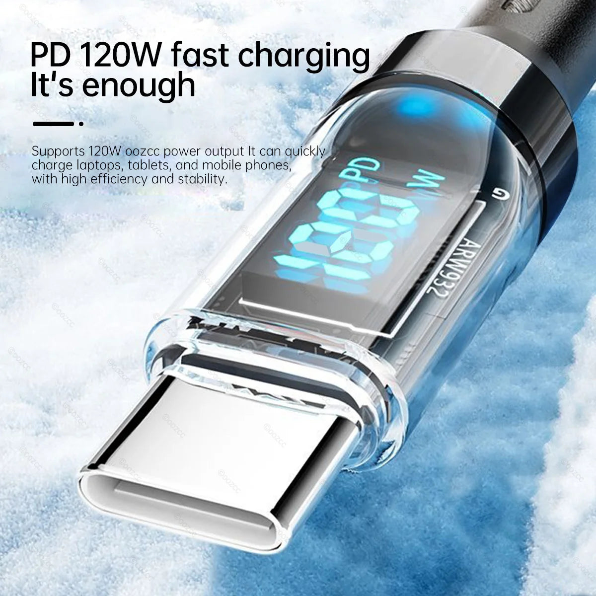 VibeWatt™ Premium LED Display USB-C Kabel (100W/120W)