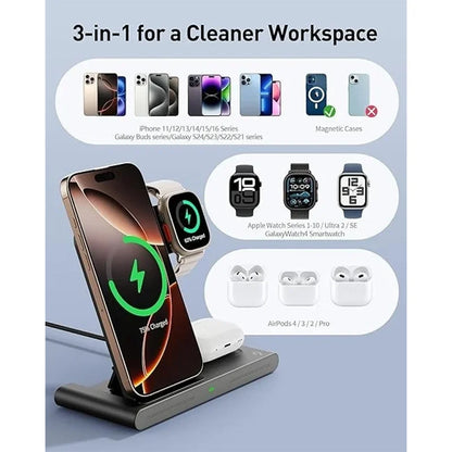 VibeWatt™ bezdrátová nabíjecí stanice 4v1