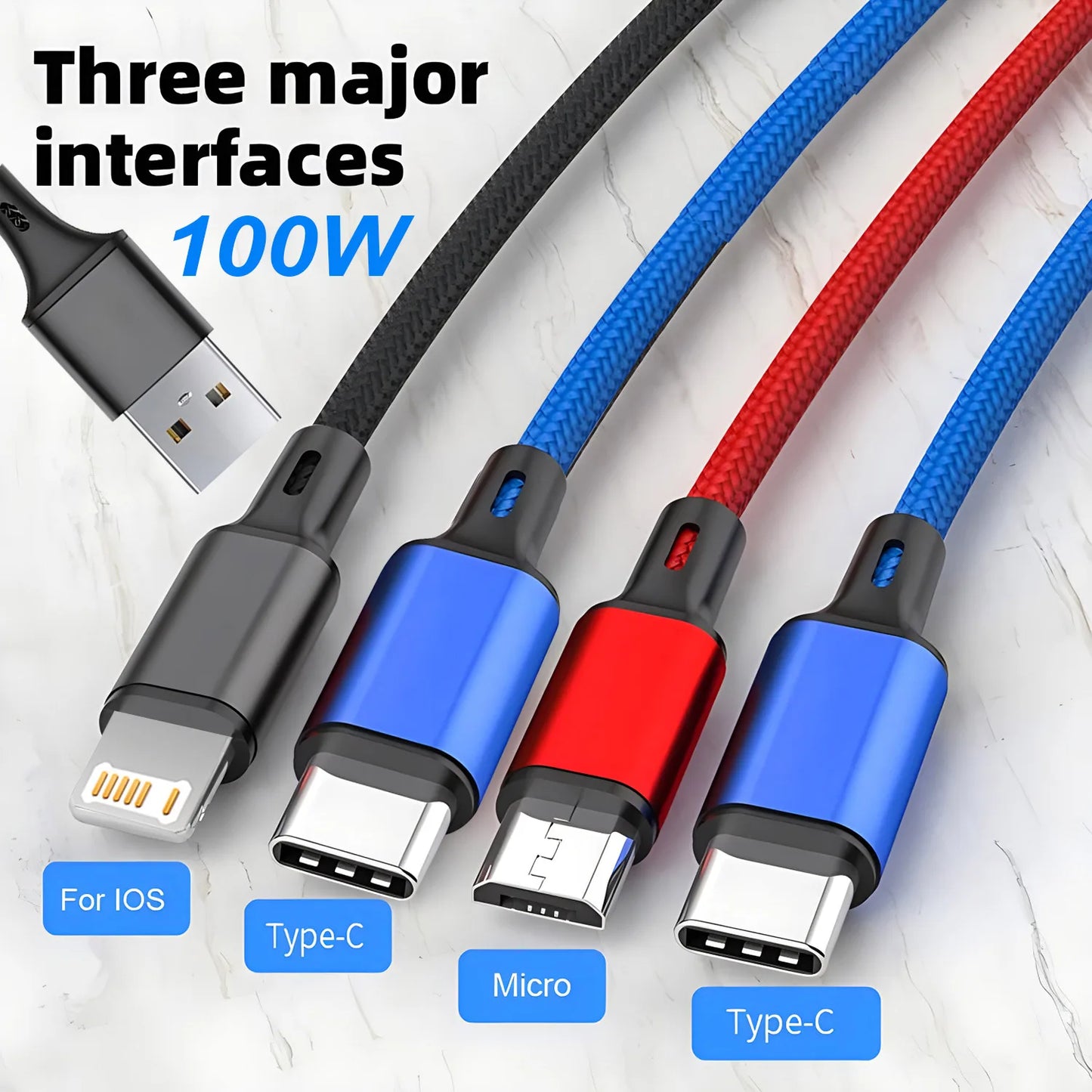 VibeWatt™ Univerzální magnetický kabel 3v1 s rychlonabíjením