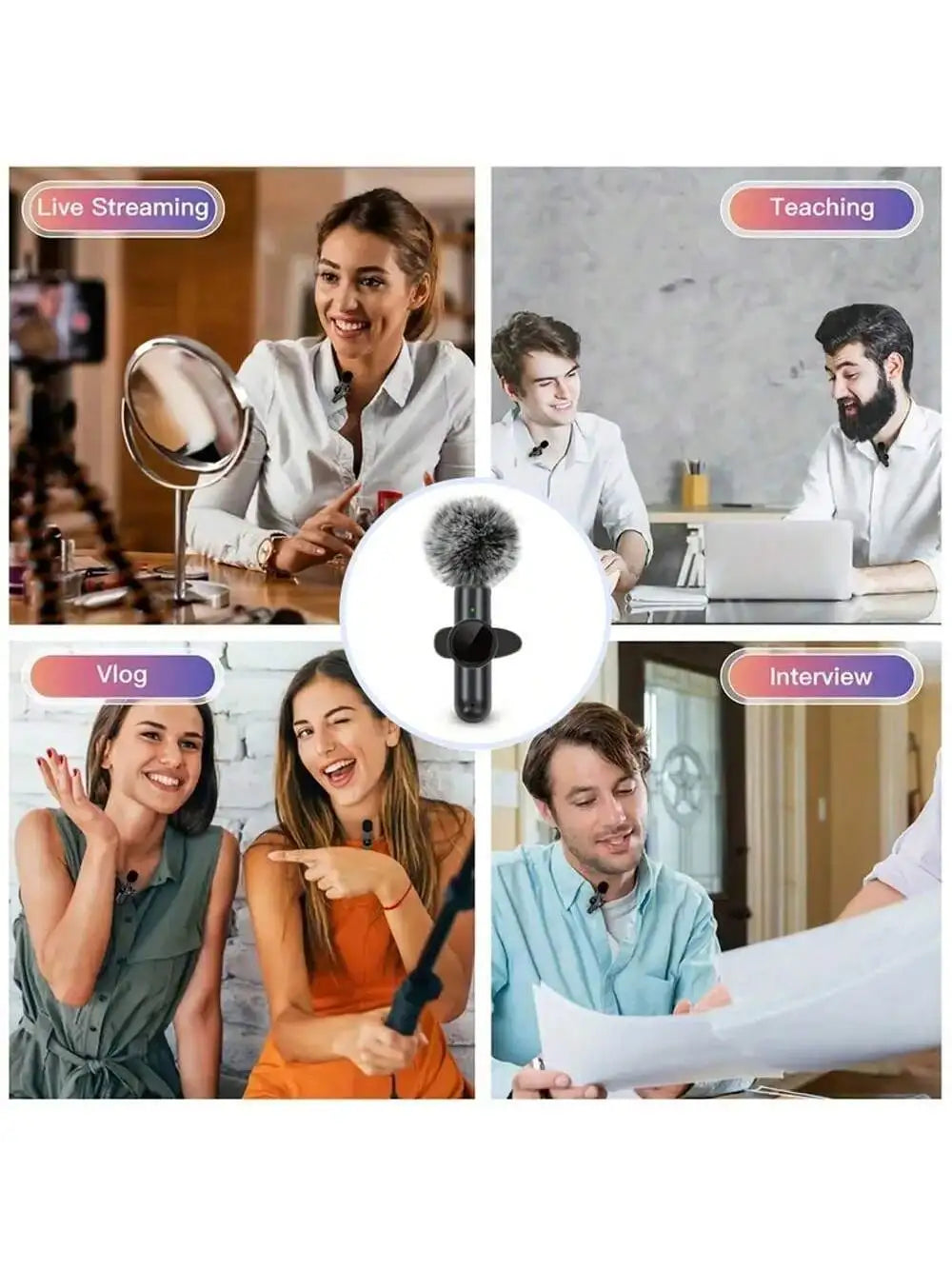 VibeWatt™ Bezdrátový klopový mikrofon J11 s nabíjecím pouzdrem (2v1)