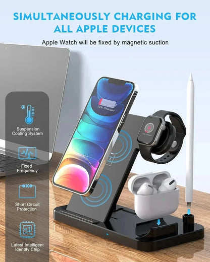 VibeWatt™ bezdrátová nabíjecí stanice 4v1